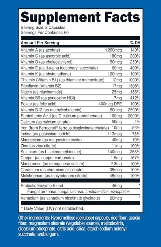 Multivitamin - Probiotics + 22 Vitamins and Minerals