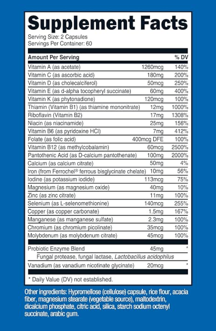 Multivitamin - Probiotics + 22 Vitamins and Minerals